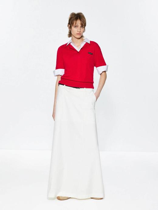 【大都会】刘柏辛同款|C+通勤|A摆后开衩半身群（赠腰带） 商品图1