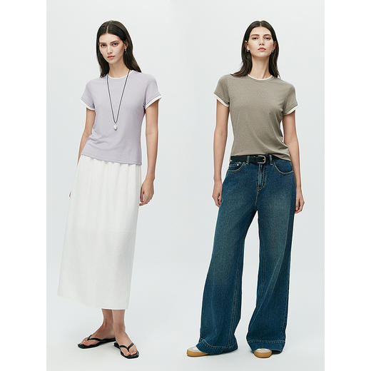 棉仓363601074-初棉假两件雪花T恤 商品图4