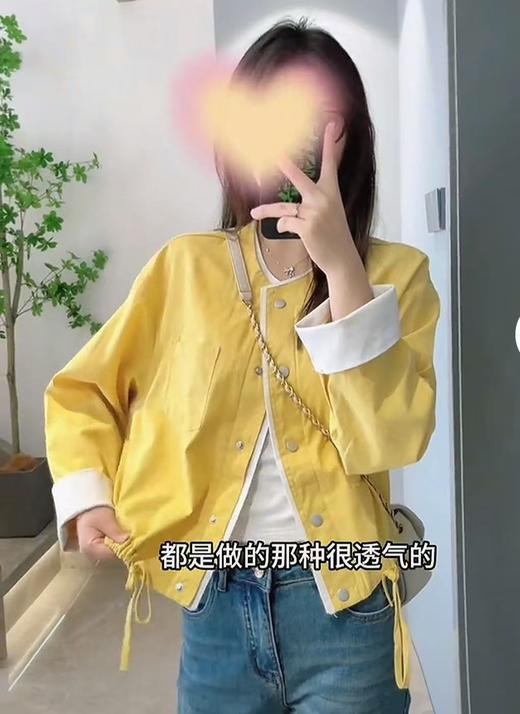 今日推荐-2025麻料拼色外套上衣-喜出 商品图0