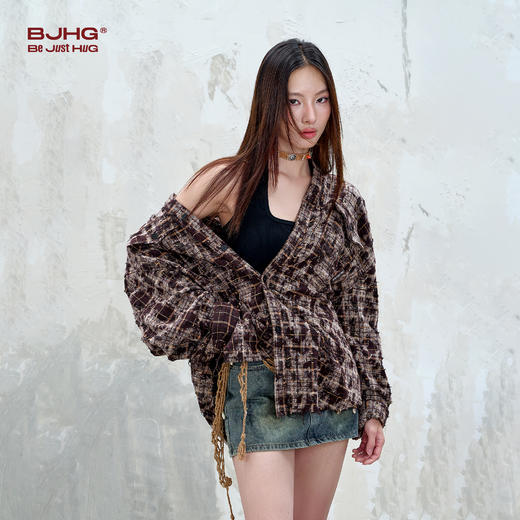 BJHG不计后果复古做旧衬衫外套男春秋潮牌废土风设计感破洞衬衣女 商品图2
