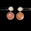 清代红玛瑙扣子+20世纪欧洲绿松石花瓣耳环 商品缩略图1
