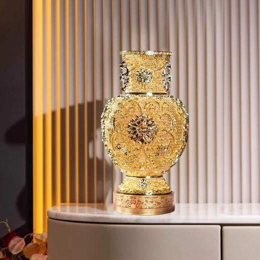 【预售】朱炳仁 丨莲年如意花丝花瓶黄铜摆件客厅玄关装饰摆件中式礼物乔迁开业 付款成功后7-15天发出 商品图2