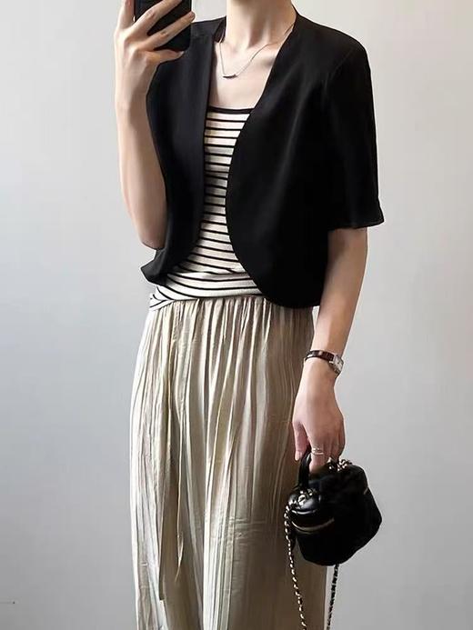 7.7清货，能接受不退拍（套装）330条纹吊带➕黑色外搭两件套-喜出 商品图4