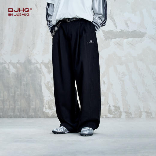 BJHG不计后果复古裤子男款夏季直筒宽松美式简约设计感休闲西装裤 商品图2