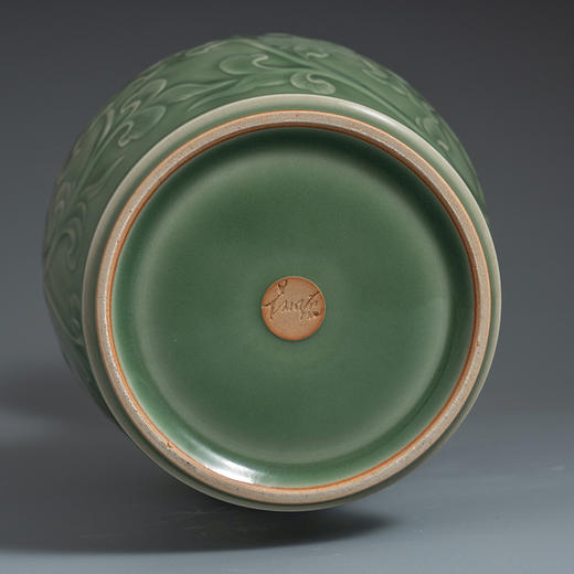 老字号 孙坑窑青釉牡丹瓶非物质文化遗产龙泉青瓷 商品图1