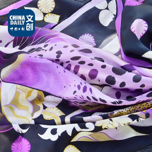 豹越繁花真丝丝巾 商品图2