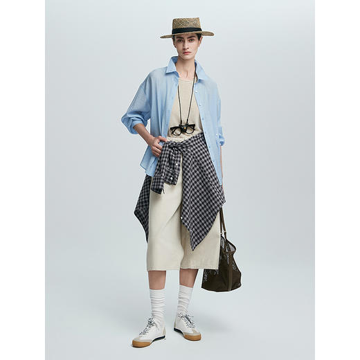 棉仓363635022-初棉肌理感亚麻针织吊带背心 商品图2