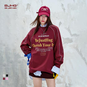 BJHG不计后果美式休闲长袖t恤男秋季2025新款爆款暖皮恒温卫衣女