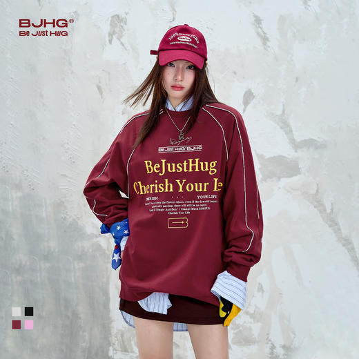 BJHG不计后果美式休闲长袖t恤男秋季2025新款爆款暖皮恒温卫衣女 商品图0