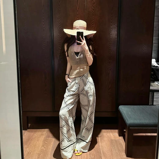 直播间同款亚麻富婆裤阔腿裤 商品图1