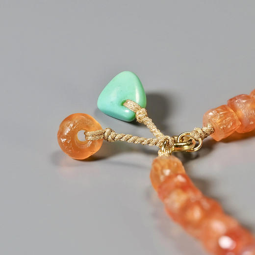 西亚高古天河石+红玛瑙金莲多宝手串 商品图8