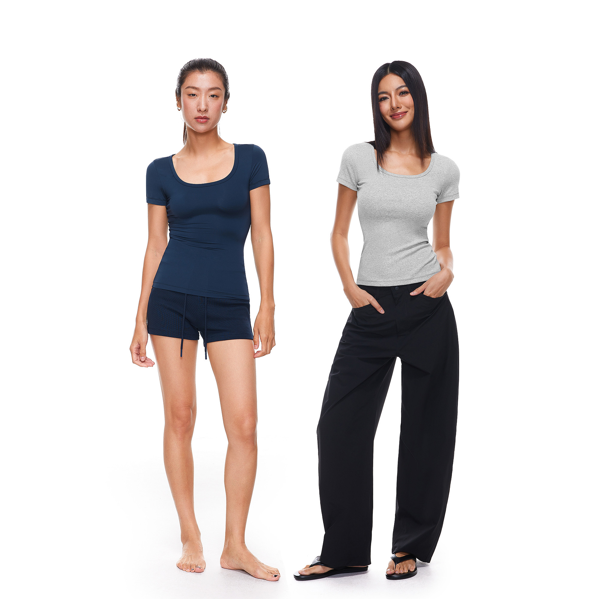 【178元任选3件】FDR凉感U领弹力修身短袖t恤女健身运动普拉提训练瑜伽服