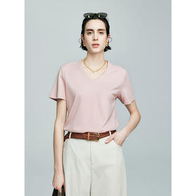 棉仓363601055-初棉V领正肩-60S液氨T恤