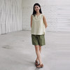 绽放315朵/【多巴胺系列·青柠】亚麻茶花盘带绣V领无袖背心吊带 商品缩略图2