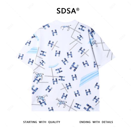 T4018夏季高级感新款男士韩系满印字母烫钻设计短袖T恤休闲简约上衣潮 商品图5