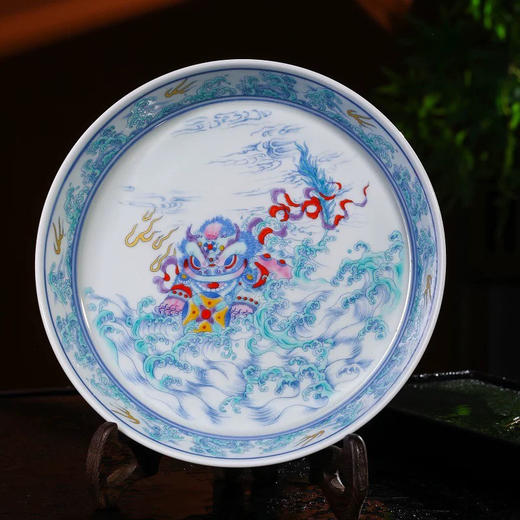 成艺陶瓷仿古泥粉彩舞狮滚绣球小缸杯家用小容量茶杯中式会客杯粉彩狮绣球悬停两才盖碗160m元融壶承(18cm)l玛瑙红山水融香介杯 商品图1