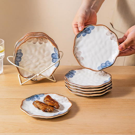 摩登主妇墨蓝吐骨碟家用2025新款陶瓷小菜碟子小号盘子吐骨头盘碟 商品图0