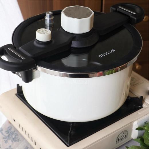 双耳珐琅微压锅 | 6L大容量 健康搪瓷内胆 钛+珐琅双核科技 加厚多层复合底 燃磁通用不挑灶 智能微压系统 快炖锁鲜高效率 商品图4