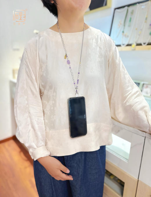 三生石 禅系列 白晶紫晶多用设计长链 商品图5