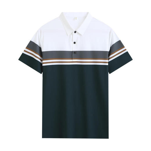 高端条纹锦氨翻领短袖polo衫夏季男士商务休闲T恤  HLS-W2822014 商品图4