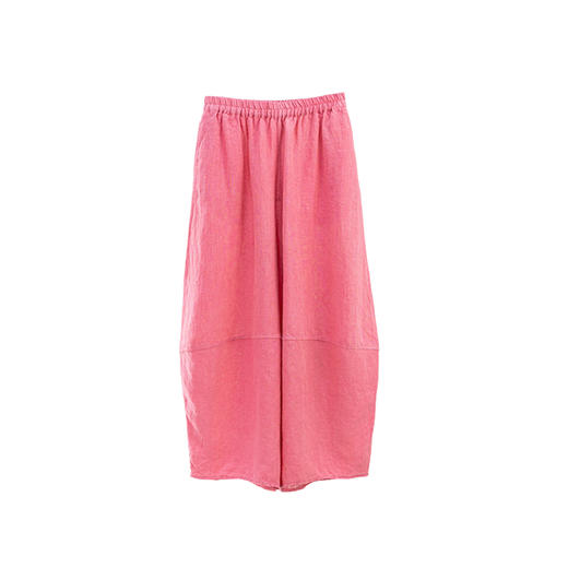 绽放368朵/【多巴胺系列·遛弯裤】高支砂洗薄款亚麻松紧腰九分裤 商品图4