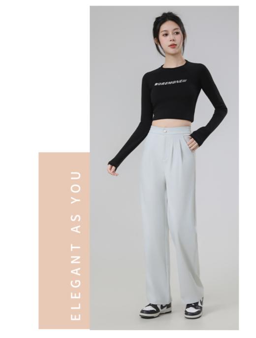 🌸显瘦百搭の腰部压褶乳胶棉休闲裤🤩【子载-百搭显瘦腰部压褶乳胶棉休闲裤666--6980】立体压褶腰头+微弹乳胶棉=藏住小肚腩！ 🌟垂感神裤管 商品图2