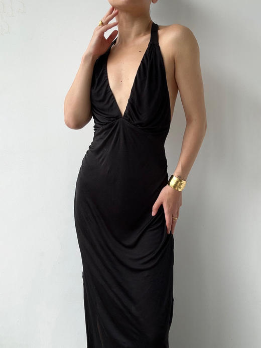 CG｜South Beach Dress [ 黑色挂脖针织连衣裙] 商品图3