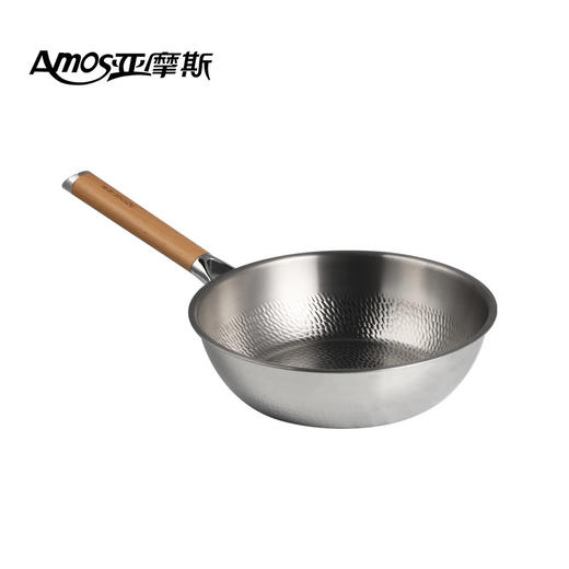 【28cm】【纯钛板材】亚摩斯 纯钛炒锅煎炒王 AS-CG28AH(Ti) 轻量设计一锅多用 商品图1