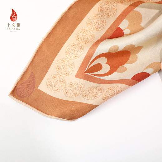 SAINTJOY/上久楷真丝方巾 印花真丝方巾 风动唐彩 FJS24048-1 商品图3