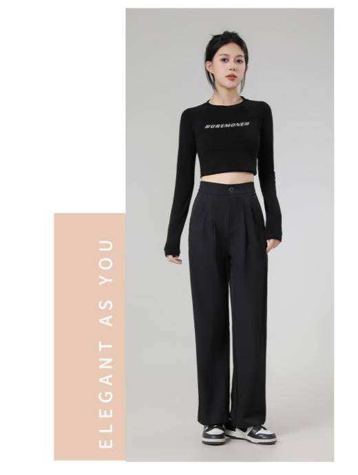 🌸显瘦百搭の腰部压褶乳胶棉休闲裤🤩【子载-百搭显瘦腰部压褶乳胶棉休闲裤666--6980】立体压褶腰头+微弹乳胶棉=藏住小肚腩！ 🌟垂感神裤管 商品图1