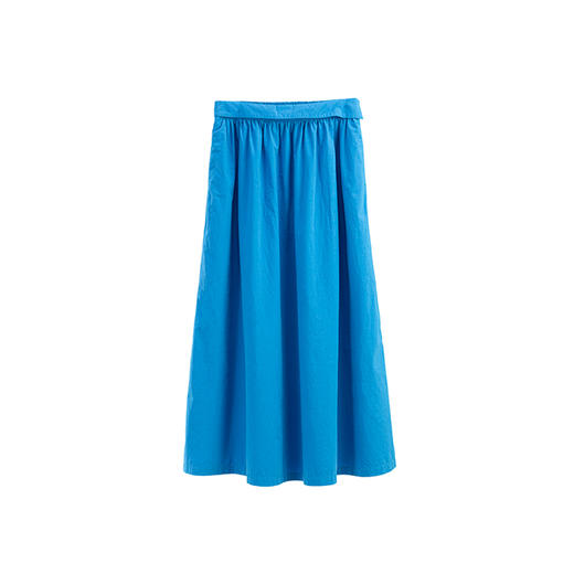 绽放旅行女装381朵/【多巴胺系列】高密棉半腰松紧碎褶半身长裙女 商品图4