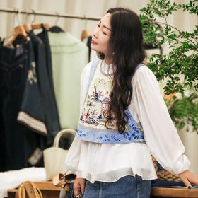 【林栖设计小店】绣花马夹复古国风气质2025早秋新款短上衣女1953099