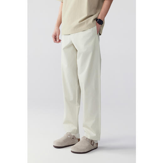 棉仓352818006-宽松肌理棉锦全牛筋松紧腰休闲裤 商品图1