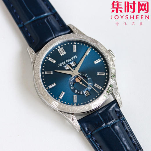 百达翡丽PP 复杂功能计时5205G系列 雕花男士腕表 商品图5