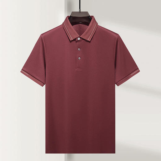 纯色网格纹夏季桑蚕丝男士休闲商务翻领上衣  YH-2433* 商品图0