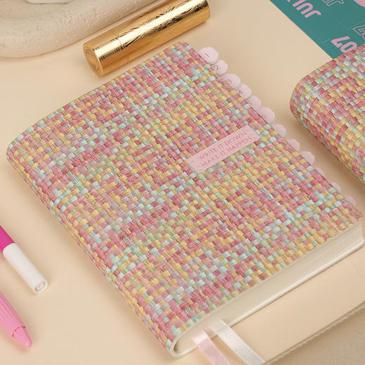 趁早编织系列自填日期效率手册A6口袋本便携自律打卡手账本高颜值办公日程本每日计划本笔记本子记事本 商品图3