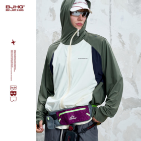 BJHG不计后果UPF50防晒衣男款夏季撞色拼接宽松舒适连帽防晒外套