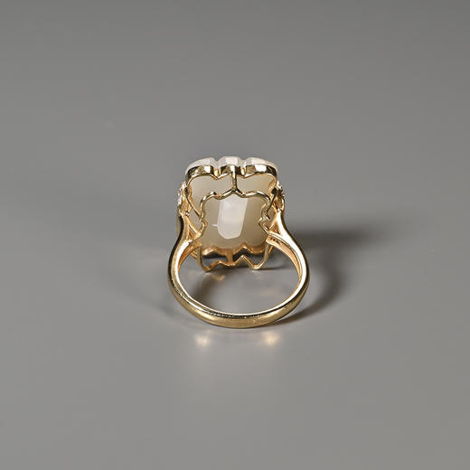 清代和田白玉蝉“梦仙”戒指 商品图3