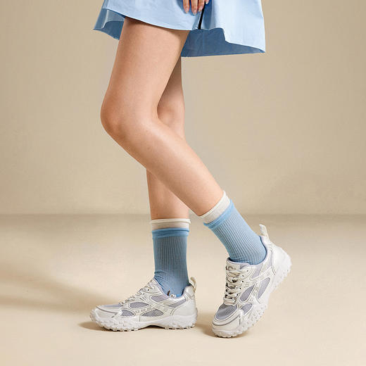 千百度厚底网面鞋女时尚休闲鞋透气小白鞋增高运动鞋A25330610 商品图2