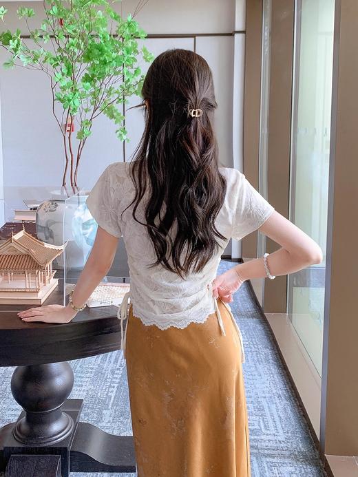 张心子【花影随行】气质蕾丝新中式盘扣旗袍上衣 U2506014 商品图10