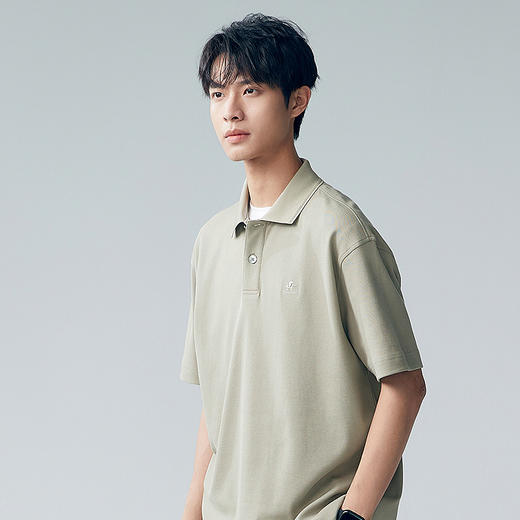 棉仓353802018-液氨双面大珠地宽松廓型落肩小绣花POLO 商品图1