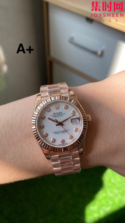 劳力士GS日志31系列 女款日志31mm 全玫金贝母钻面 女士腕表 2236机 新品劳力士女款蚝式日志型腕表31mm 到货 商品图8