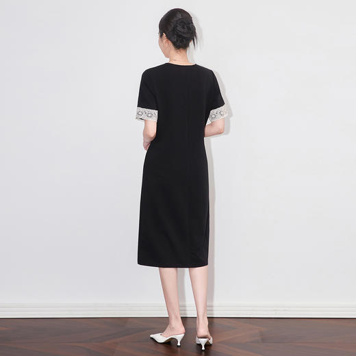 「高货wl」全新升级【铂金会员339/天猫459/差价120】(03116)洛诗琳气质蕾丝拼接连衣裙2025夏季遮肉精致优雅显瘦裙子 商品图1