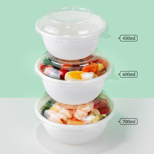 喇叭花一次性纸浆圆碗沙拉甜品芋泥刨冰绵绵冰碗家用打包碗可降解 商品图4