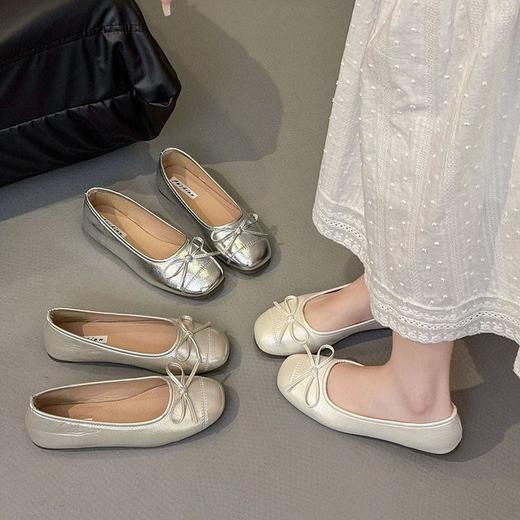 【YW】无忧购法式玛丽珍单鞋女温柔晚风一脚蹬平底夏季豆豆奶奶鞋105（截单后3-5天发货） 商品图0