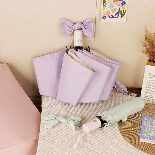 小清新治愈系彩胶自动折叠太阳伞 高颜值防晒晴雨伞 商品图3