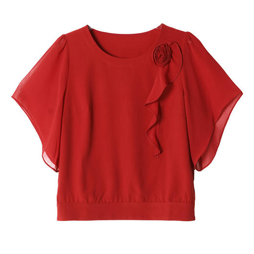 KQL 720G6339立体花朵优雅显瘦雪纺衫时尚 商品图4