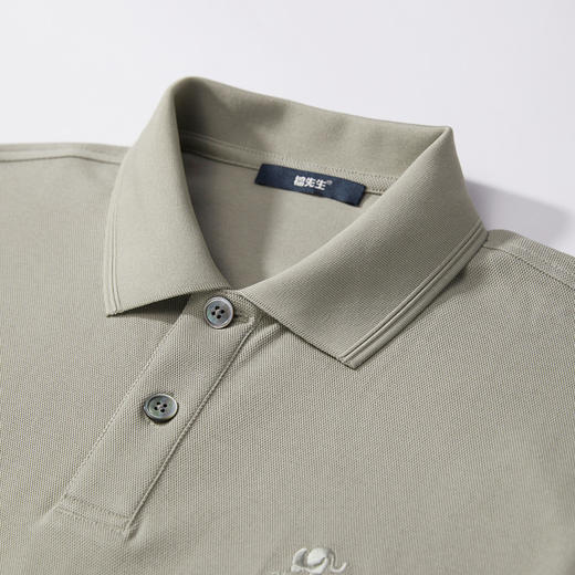 棉仓353802018-液氨双面大珠地宽松廓型落肩小绣花POLO 商品图3