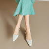 【预售5天】法式气质小方头后绊带高跟鞋女夏新款百搭后空单鞋真皮细跟包头凉鞋DYJ&CH2638 商品缩略图3