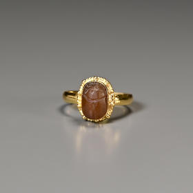 古埃及棕红玉髓圣甲虫戒指